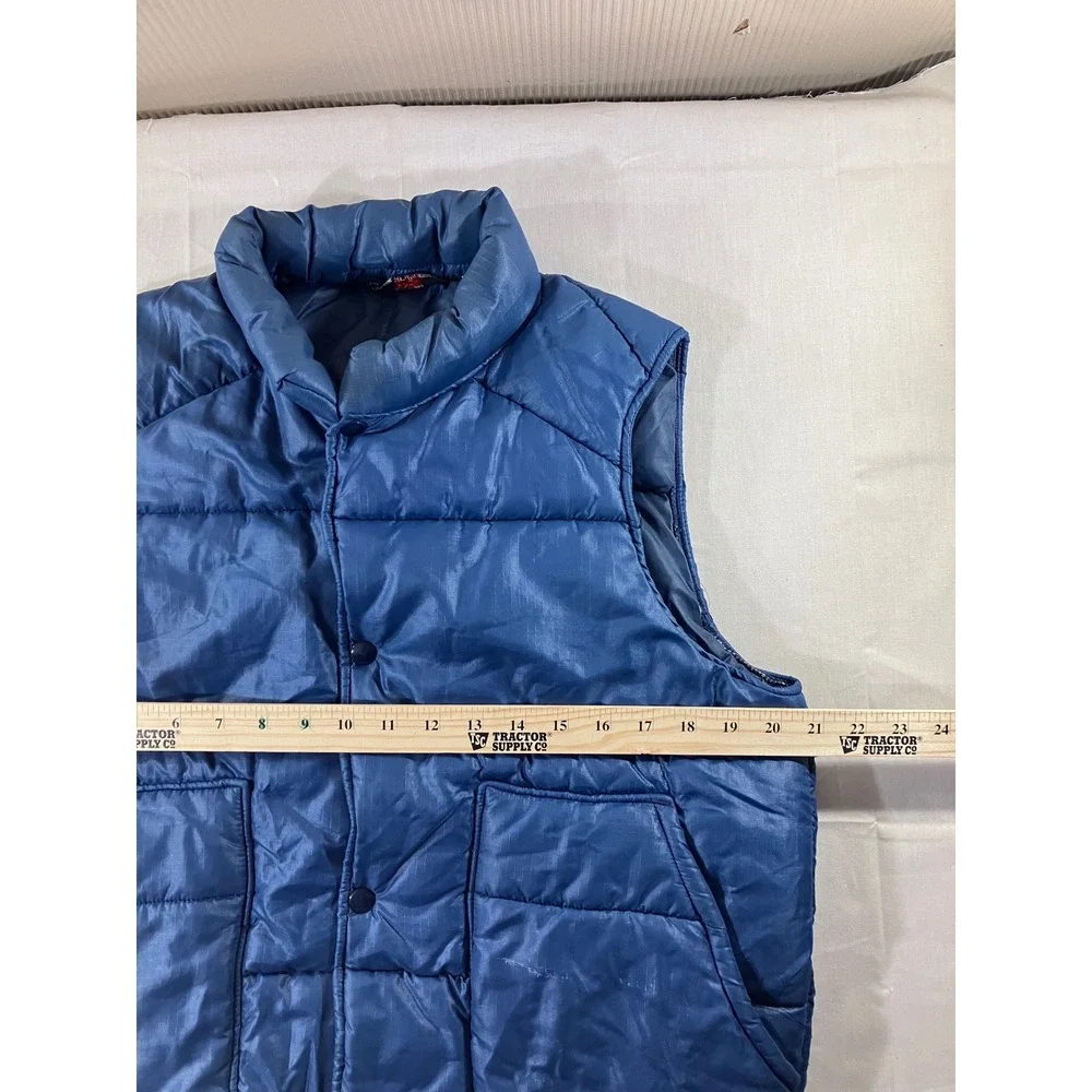 Blue Puffer Vest Dog Pet Jacket Quilted Snap‎ Front Small